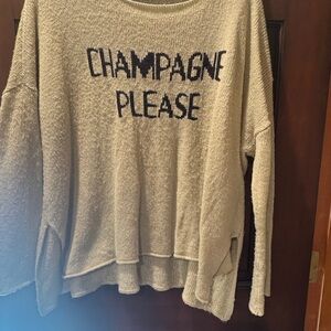 Wooden Ships Cream Sweater with Black Text